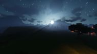 The moon's position after a /time set night command (Image via Minecraft)